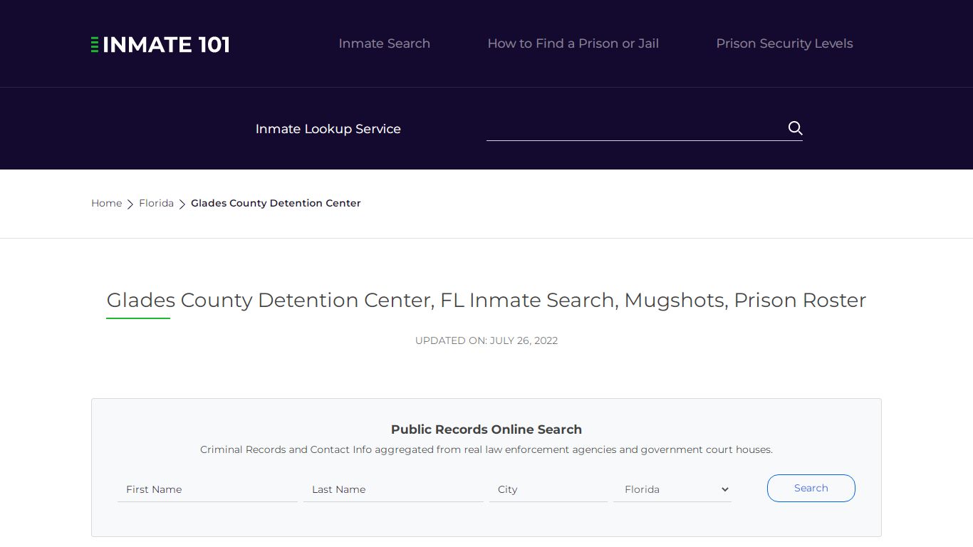 Glades County Detention Center, FL Inmate Search, Mugshots ...